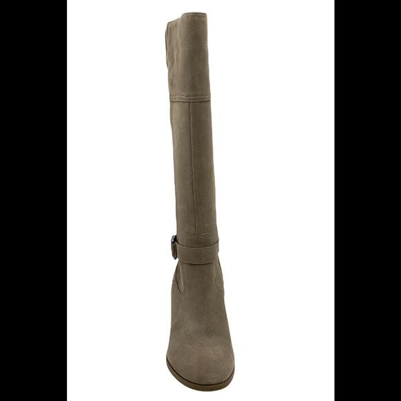 Marc Fisher Wide Calf Leather Tall Shaft Boots Riley Taupe Suede - Medium - Picture 3 of 5